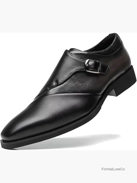 Men\'s Monk Strap Dress Loafer Shoes Oxfords Plain Toe Formal Business Wedding main image 6